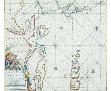 Johannes van Keulan (c. 1654-1715)Chart of the North Coast of Ireland and S-W Scotland Koeman No. 77.  There is a boxed 17 in