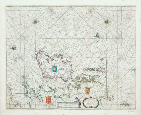 Pieter Goos (1615-1675)A Chart of Ireland and the Irish Sea “Paskaarte om Achter Yrlandt om te Zeijlen van Hitland tot aen He