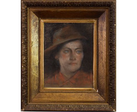 * WILFRED GABRIEL DE GLEHN RA (BRITISH 1870 - 1951), PORTRAIT OF A YOUNG GIRL pastel on paper, signed 35cm x 27cm Framed and 