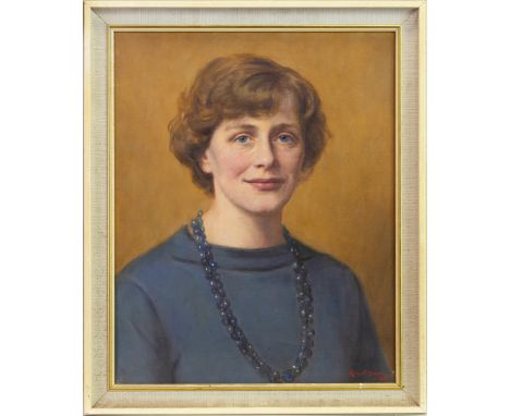 * ROBERT JOHN SWAN (BRITISH 1888 - 1980), PORTRAIT OF A WOMAN oil on canvas, signed 50cm x 40cm Framed