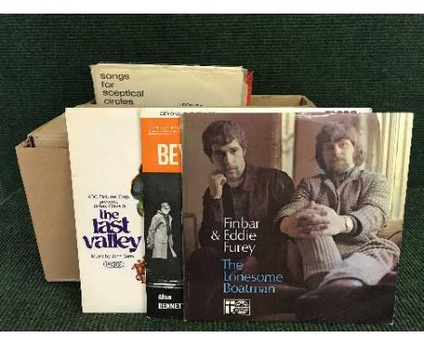 A box of records - LP records and 45's - Issac Hayes, classical etc 