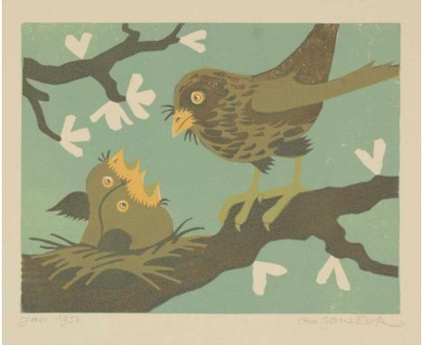 Ota Janeček (1919-1996)FRÜHLING1954Lithografie auf Papier, 274x368 mm, gezeichnet in Bleistift links unten „Jaro 1954“ und si