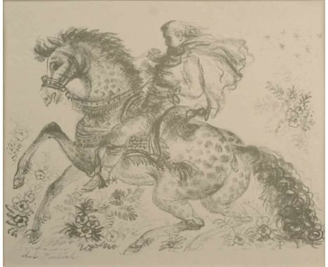 Antonín Procházka (1882-1945)REITER – TRIBUT FÜR K. H. MÁCHA1936Lithografie auf Papier, 200x246 mm (Passepartout-Ausschnitt),