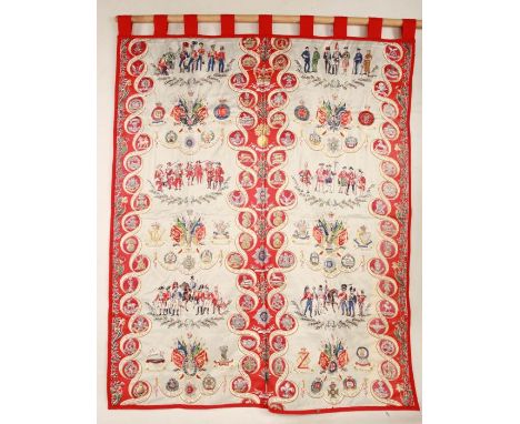 Large hanging quilted tapestry, depicting British Army Regiments and uniforms


Reserve: £35
#1614
