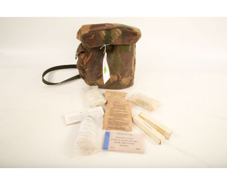 A British Army camouflage Field Bag with various Decontamination Kit, Personal No. 1 MK1


#1452