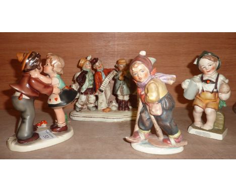 Selection of Hummel style figurines inc Friedel