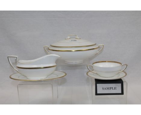 Royal Worcester Viceroy pattern dinner service with gilded edge (46 pieces)   CONDITION REPORT  2 tureens with covers1 oval p
