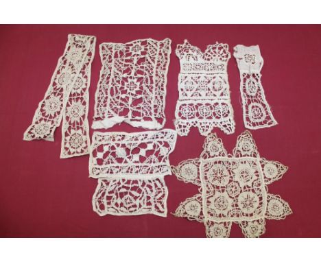 Selection of antique and vintage - mostly handmade but some machine made lace, collars, cuffs, lengths, appliqués - including