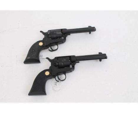 Pair of model revolvers with working actions, stamped on barrels - 'Single Action Mod. 22 SA' Made in Italy