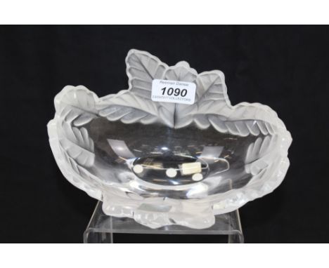 Lalique crystal Compiegne bowl with moulded leaf decoration, signed, 19cm wide   CONDITION REPORT  One area of the inside wou