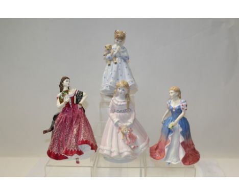 Three Royal Worcester limited edition figures - I Wish, I Hope and I Dream - all with certificates, plus four Royal Doulton f