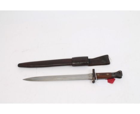 British 1903 pattern bayonet, blade with crowned ER cipher and marked - Sanderson, Sheffield, with scabbard and frog