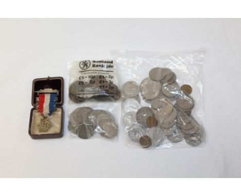 G.B. mixed coinage and other items - to include a small quantity of pre-1947 silver (face value £2), a Victoria J.H. Crown - 