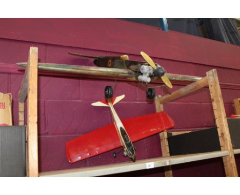 Two model control line aircraft Spitfire model plus one other 