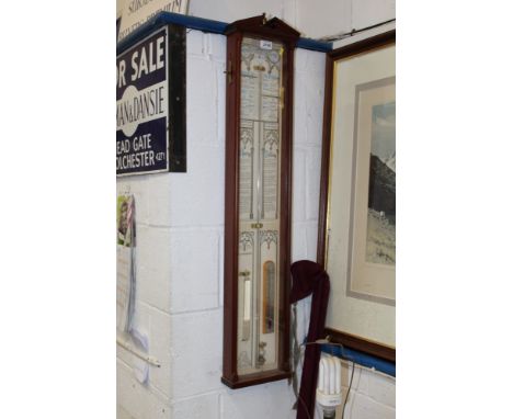 Admiral Fitzroy barometer in glazed mahogany case