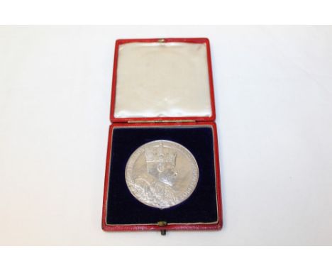 Medallion - G.B. Coronation of Edward VII - 1902 silver medallion (N.B.  diameter 56mm).  Obv:  Bust R, Crowned and Draped.  