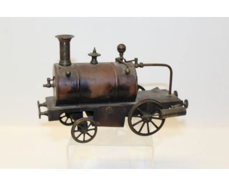Scratch-built copper and brass model railway engine