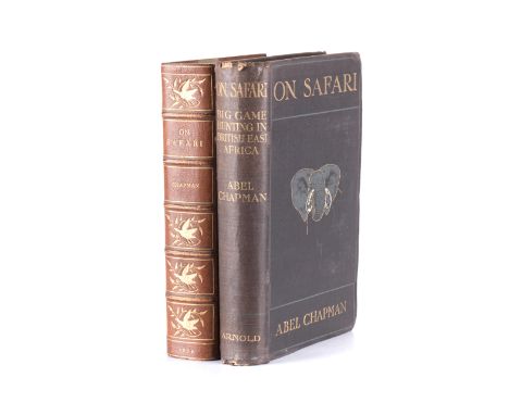 Chapman, Abel ON SAFARI London: Edward Arnold, 1908 FIRST EDITION, 8vo, xvi + 340 pp, frontis + 33 plates, half green morocco