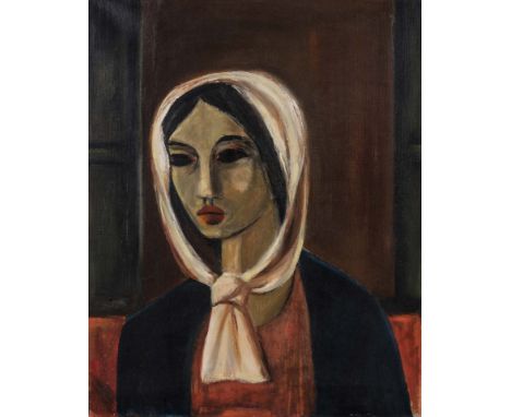 Maurice Van Essche (South African 1906-1977) PORTRAIT OF A WOMAN oil on canvas 51,5 by 41cm Maurice van Essche came to South 