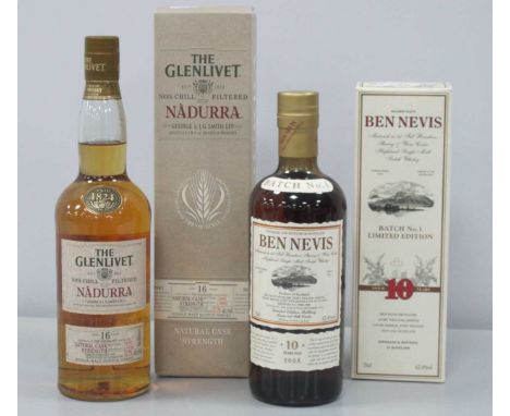 The Glenlivet Distillery Natural Cask Strength Single Malt Scotch Whisky Nadura Aged 16 Years, restricted release, bottled 10