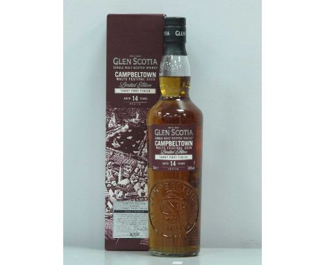 Glen Scotia Single Malt Scotch Whisky 'Campbeltown Malts Festival 2020' Limited Edition Taweny Port Finish Aged 14 Years, lim