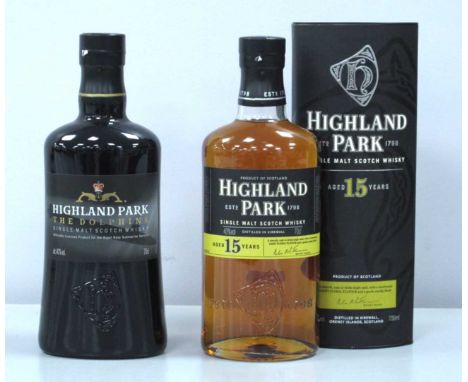 Highland Park Single Malt Scotch Whisky - Aged 15 Years, distilled in Kirkwall, 70cl., 40% Vol.; The Dolphin, officially lice