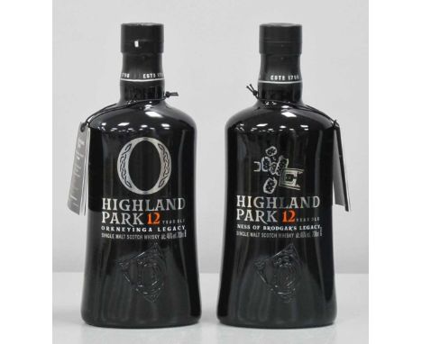 Highland Park Single Malt Scotch Whisky 12 Year Old - Ness Of Brodgar's Legacy, 700ml., 46% Vol.; Orkneyinga Legacy, 700ml., 