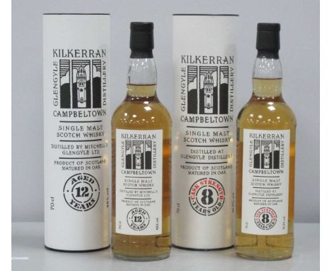 Kilkerran Glengyle Distillery Campbeltown Single Malt Scotch Whisky - Aged 12 Years, 70cl., 46% Vol.; Cask Strength 8 Years O