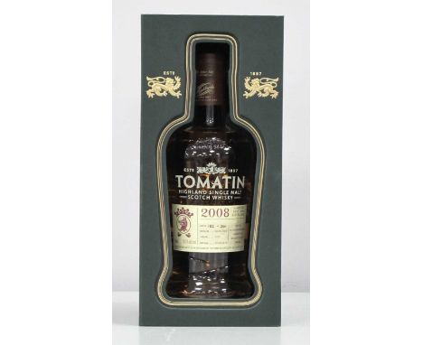 Tomatin Highland Single Malt Scotch Whisky Limited Edition Bottling; 2008 (10 Years), distilled 06/08/2008, cask no. 3373, bo