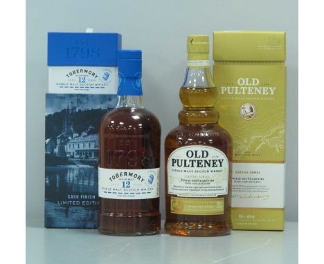 Single Malt Scotch Whiskies - Tobermory Isle of Mull Aged 12 Years, special cask finish limited edition, bottle no. 209 / 310