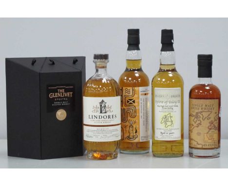 Lindores Abbey Distillery Lowland Single Malt Scotch Whisky MCDXCIV, 700ml., 46% Vol.; The Glenlivet Spectra 01/02/03 Single 