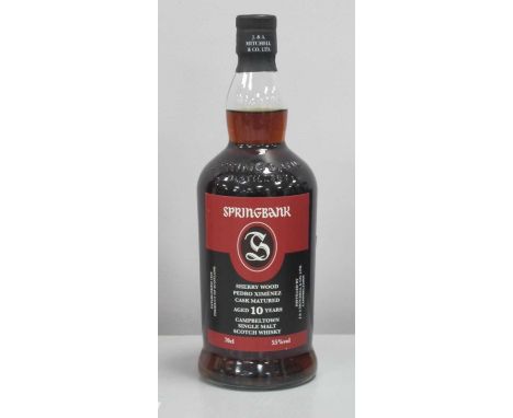 Springbank Campbeltown Single Malt Scotch Whisky, Aged 10 Years, sherry wood pedro ximenez cask matured, distilled July 2012,