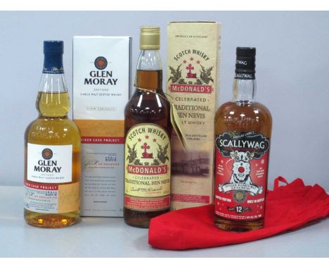 Glen Moray Speyside Single Malt Scotch Whisky, Cider cask project, small batch, 70cl., 46.3% Vol.; McDonald's Celebrated Trad