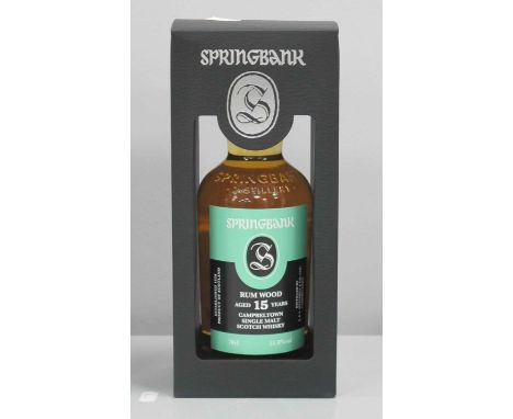 Springbank Campbeltown Single Malt Scotch Whisky Rum Wood Aged 15 Years, cask type rum barrels, distilled December 2003, bott