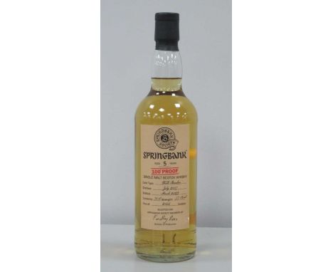 Springbank Society Springbank Single Malt Scotch Whisky Aged 5 Years, 100 Proof, cask type fresh bourbon, distilled July 2017