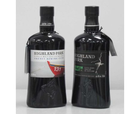 Highland Park Single Malt Scotch Whisky, Orkney Rowing Club, 700ml., 58% Vol.; Scottish Ballet Fifty Years Special Edition re