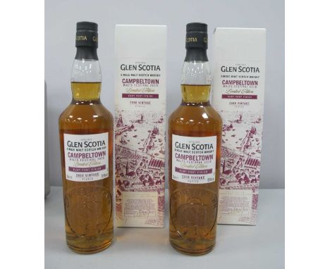 Glen Scotia Single Malt Scotch Whisky Campbeltown Malts Festival 2018 Limited Edition Ruby Port Finish 2008 Vintage Peated, c