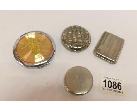 2 handbag mirrors, a compact and a match holder