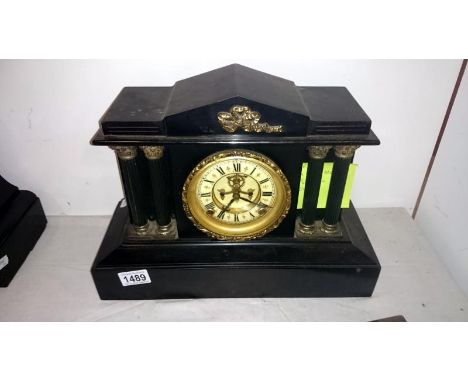 A Paladian style mantel clock