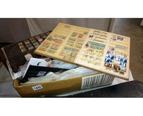 A collection of stamps including loose, album, first day covers, postcards etc