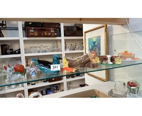 A Shelley art deco butter dish, Hornsea and Poole pottery etc