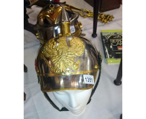 A reproduction pre WW1 German officer's pickelhub helmet
