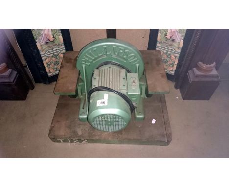 A bench grinder