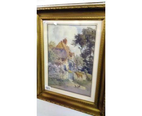 A 19th century watercolour by H Louisa Walford, Exh. R,A. 1891-1904, English cottage garden, signed, 34cm x 24cm, framed and 