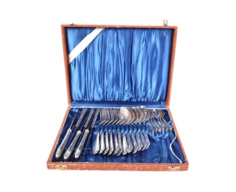 A WWII Second World War Third Reich Nazi German Waffen SS six person cutlery set. The 24 piece set made by Emil Mans of Solin