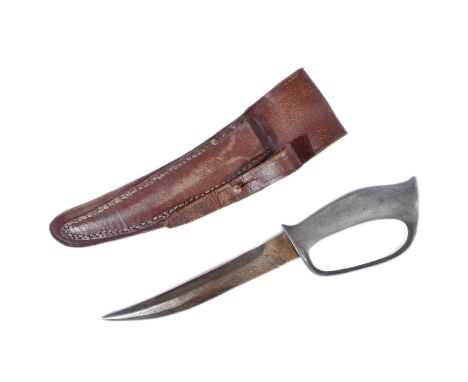 An original WWI First World War Robbins of Dudley made British Army trench combat knife / push dagger. Alloy hilt with large 
