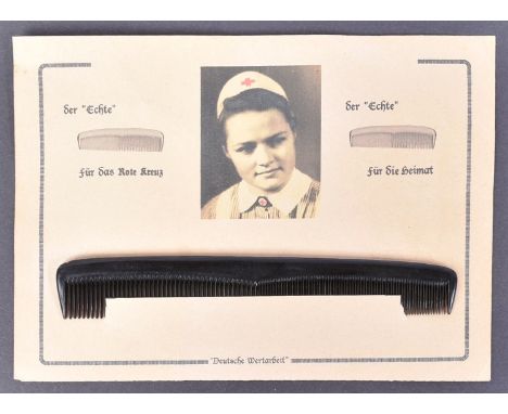 A WWII Second World War Third Reich Nazi German Red Cross comb as sold in hospitals to patients and visitors to raise money f