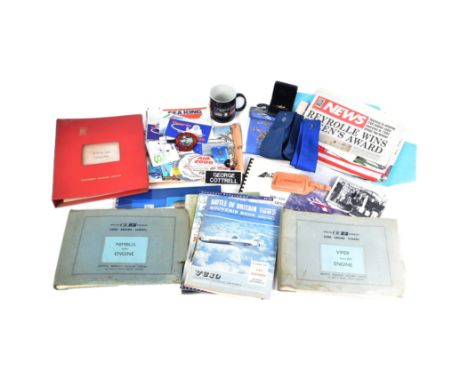 A large collection of assorted vintage Concorde memorabilia to include; large scale model,&nbsp;gentleman's silk tie, Davenpo