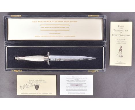 A Limited Edition Wilkinson Sword made FS Fairbairn Sykes commemorative dagger commemorating the Battle of the Rhineland. The