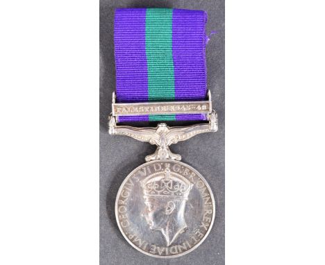 A George IV General Campaign Service Medal for one 14186816 Gunner B. Perrin of the Royal Artillery. Officially impressed to 